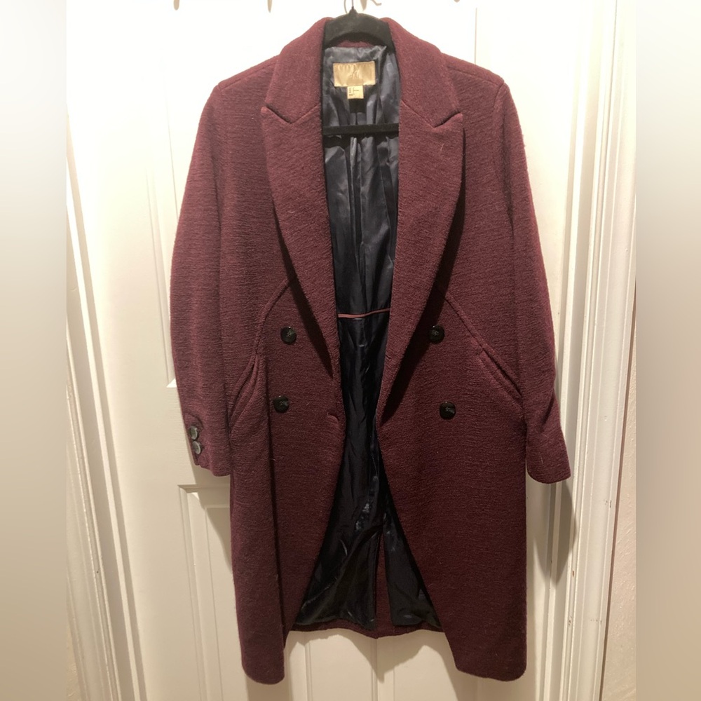 Burgundy Wool Coat